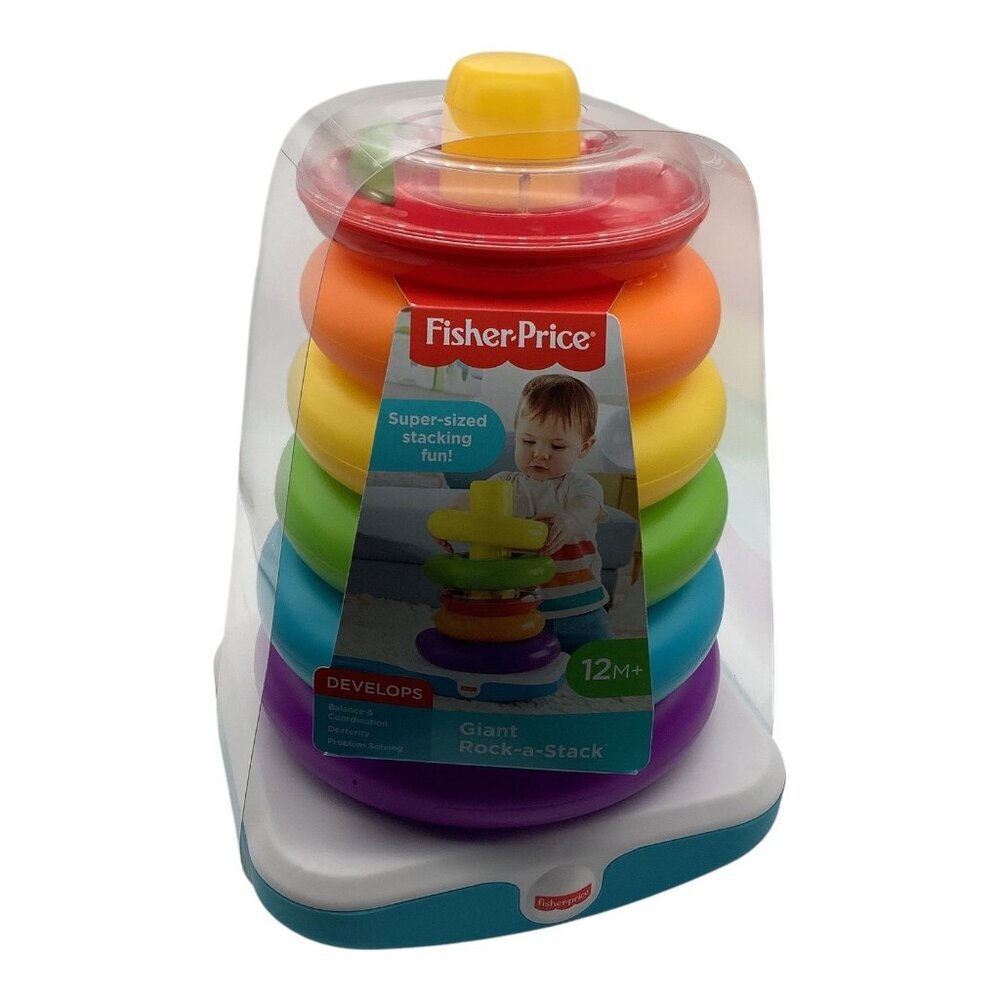 Fisher Price Giant Rock A Stack Colorful Ring‎ Stacker Toy 12M+